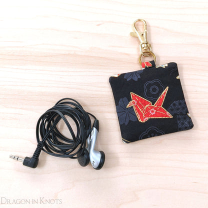 Origami Crane Keychain Pouch - Dragon in Knots