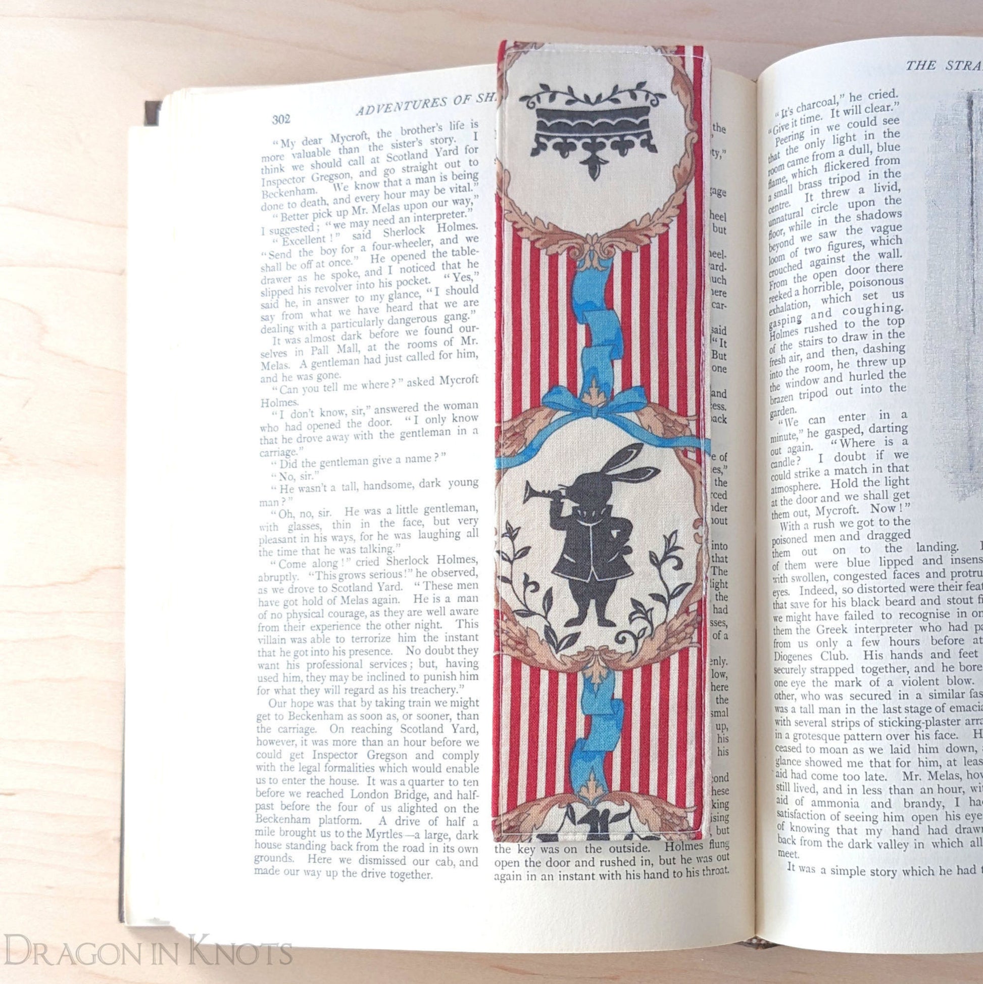 White Rabbit as Herald - Bookmark - Dragon in Knots