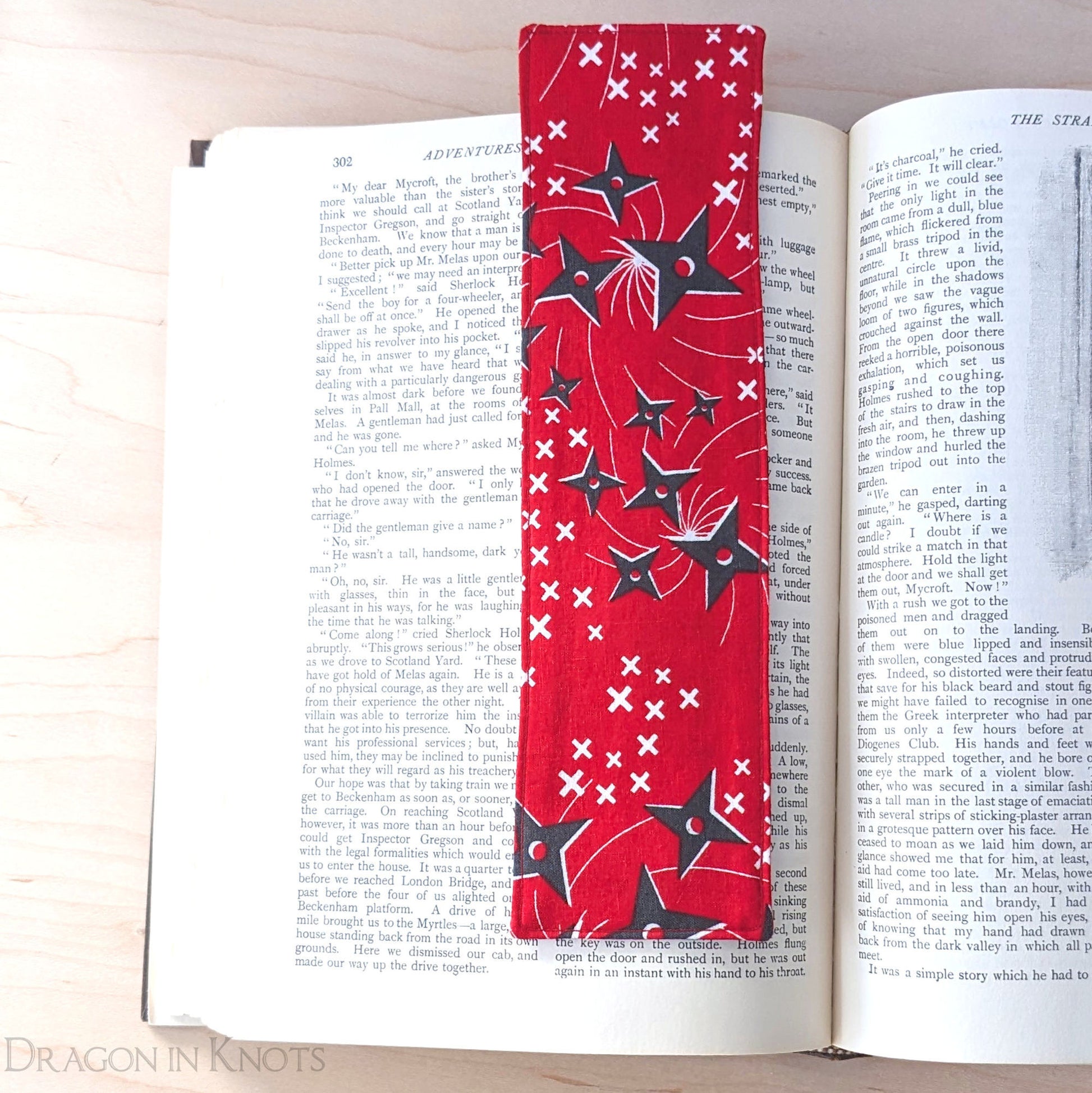 Ninjas and Shuriken Bookmark - Dragon in Knots