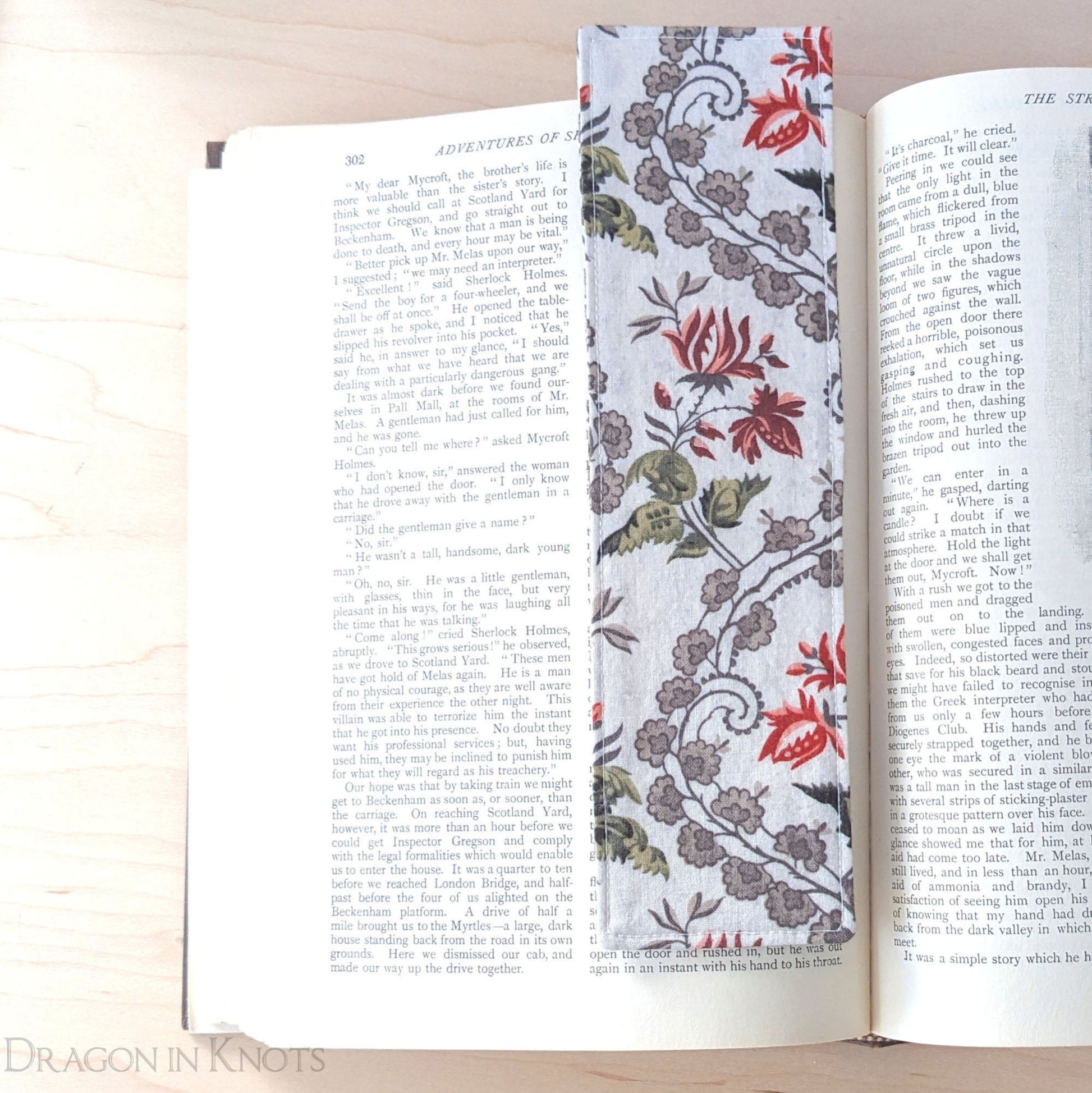 Rosebud Bookmark - Dragon in Knots