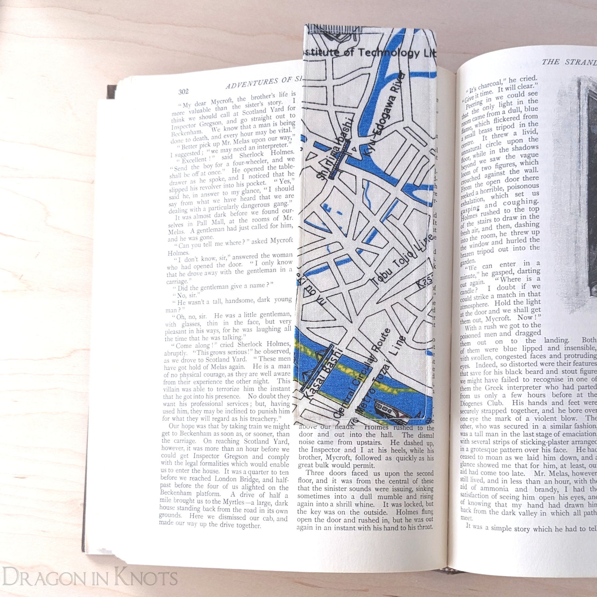 Map of Tokyo Bookmark - Dragon in Knots