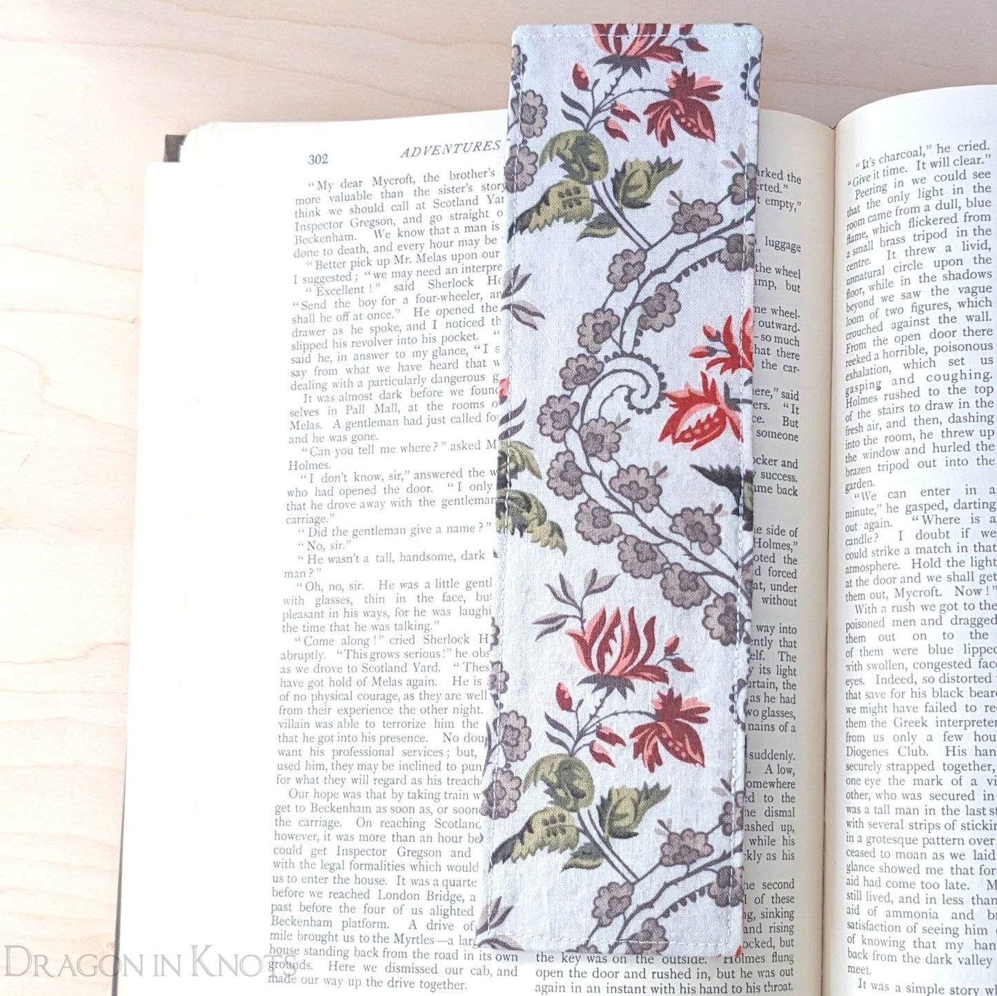 Rosebud Bookmark - Dragon in Knots