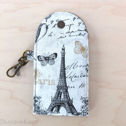 Eiffel Tower Mini Essentials Pouch for Lip Balm and ID Card - Dragon in Knots