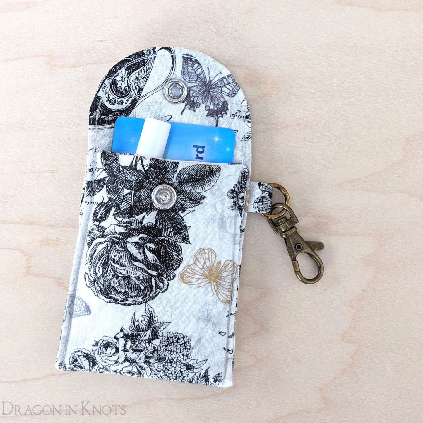 Eiffel Tower Mini Essentials Pouch for Lip Balm and ID Card - Dragon in Knots