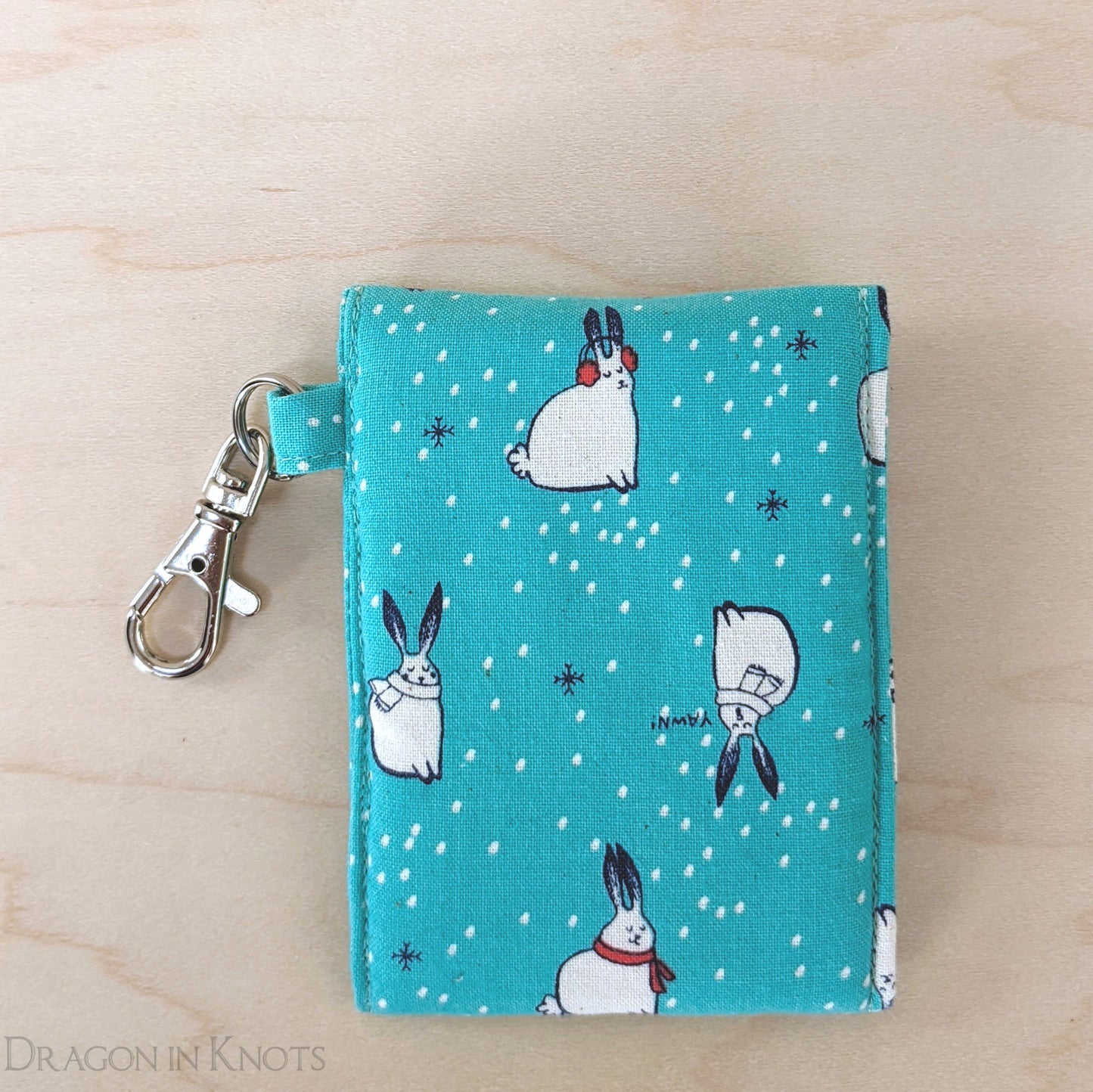 Snow Bunny Mini Essentials Pouch for Lip Balm and ID Card - Dragon in Knots