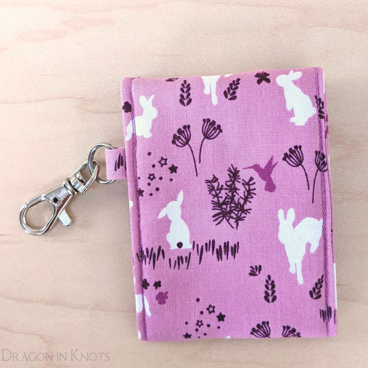 Bunnies on Orchid Mini Essentials Pouch - Dragon in Knots