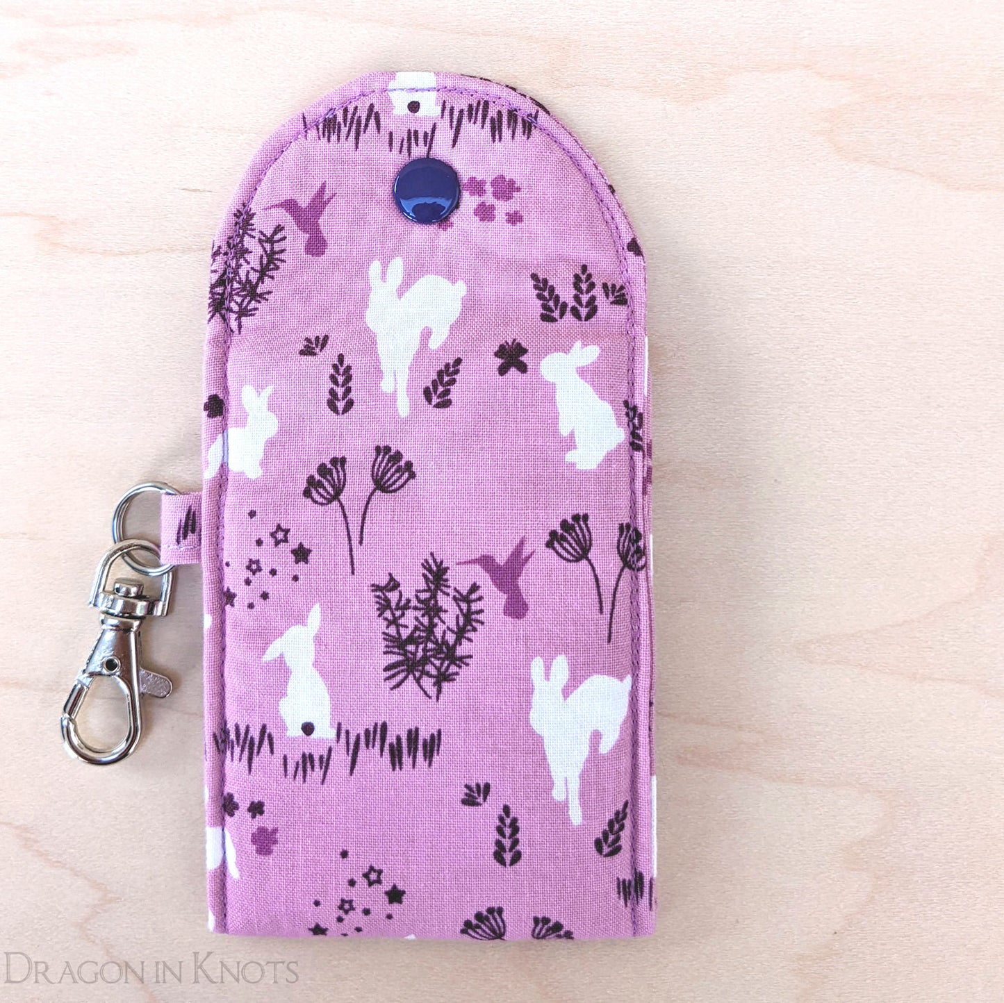 Bunnies on Orchid Mini Essentials Pouch - Dragon in Knots