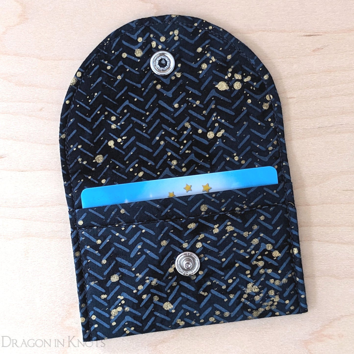 Navy and Gold Card Wallet