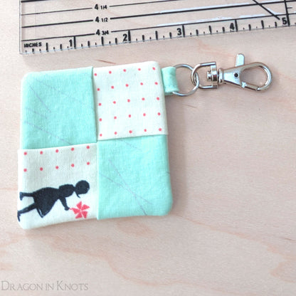 Earbud Pouch - Two Girls Playing on Windy Day - Dragon in Knots