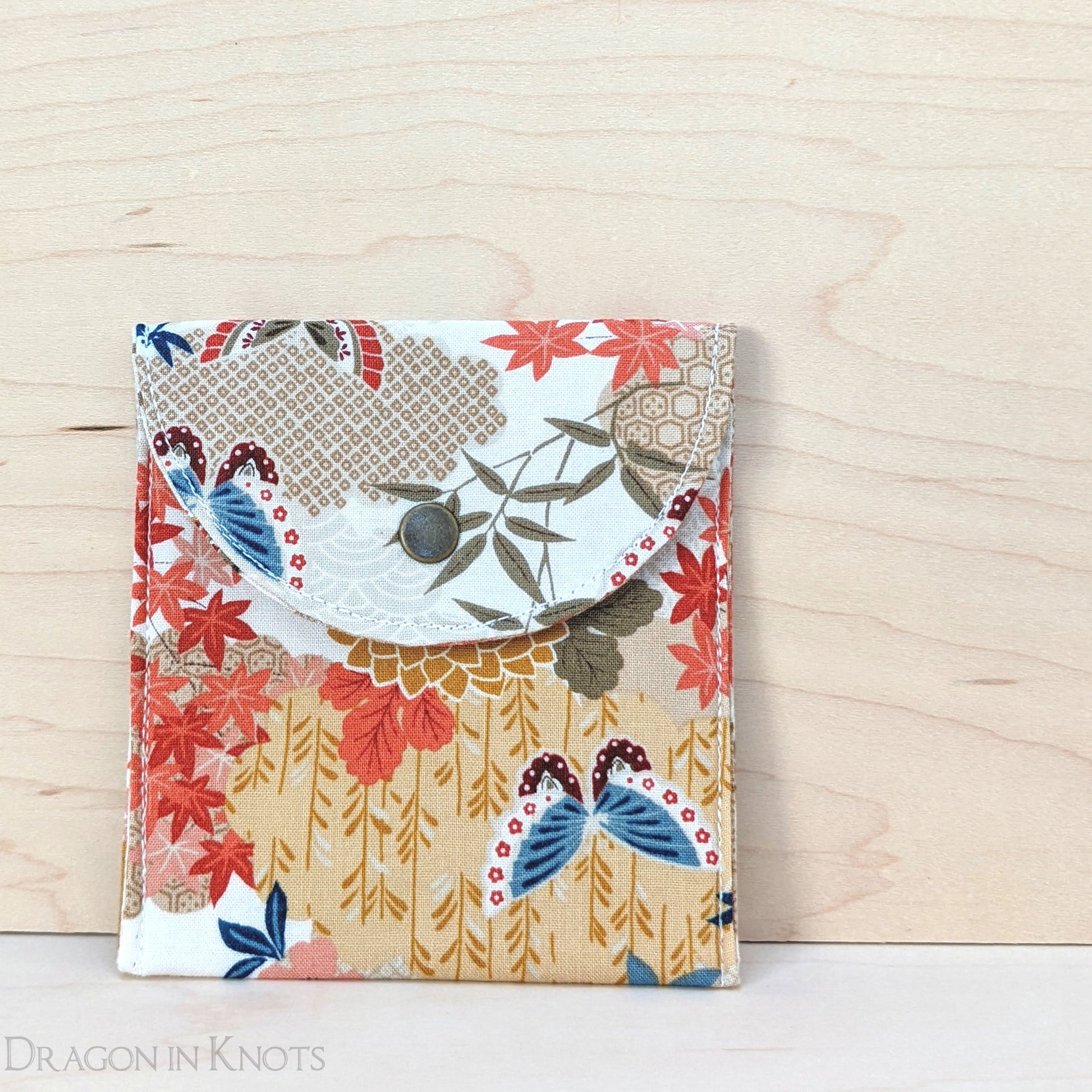 Butterfly Garden Tea Pouch - Dragon in Knots handmade