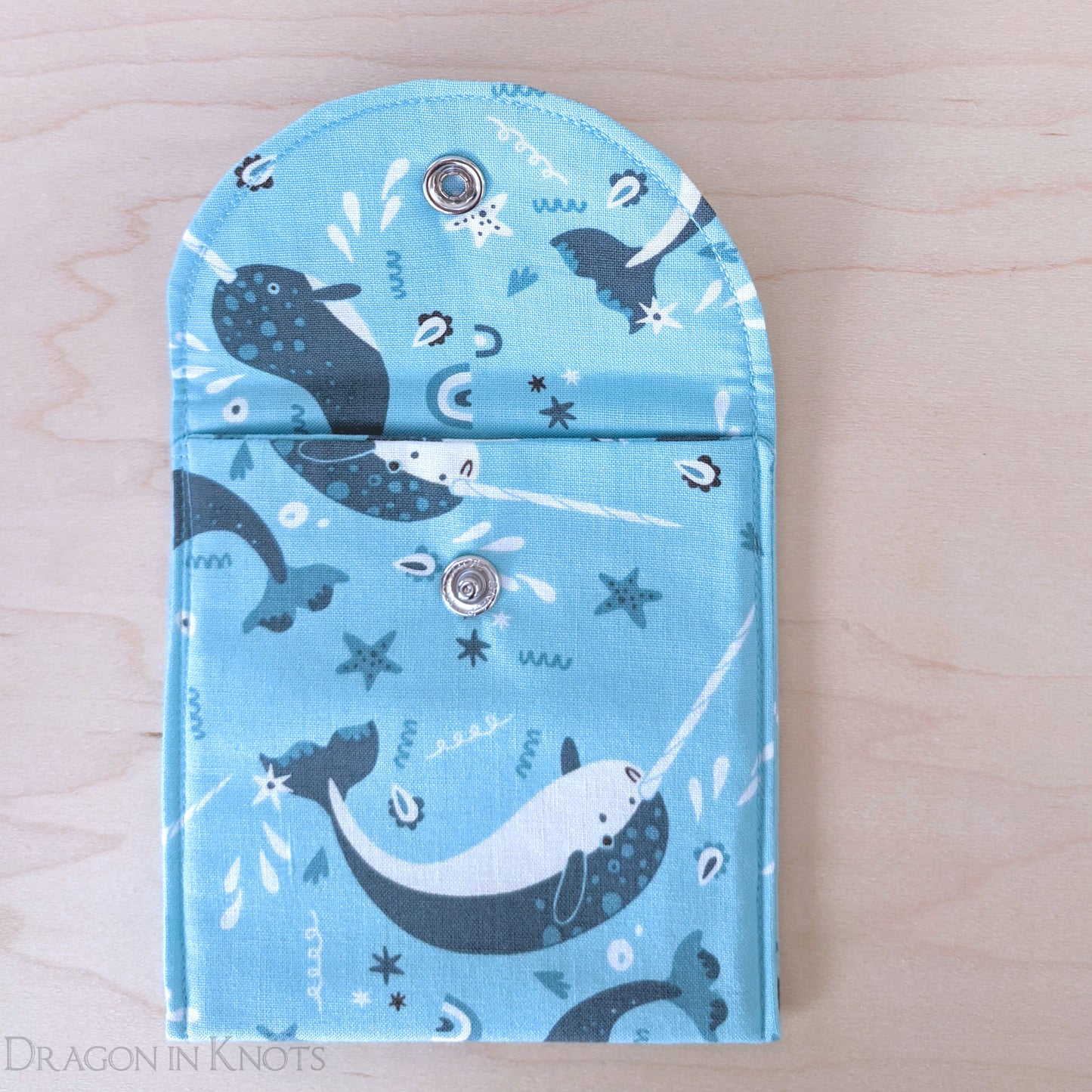 Narwhal 4" Accessory Pouch - Dragon in Knots handmade