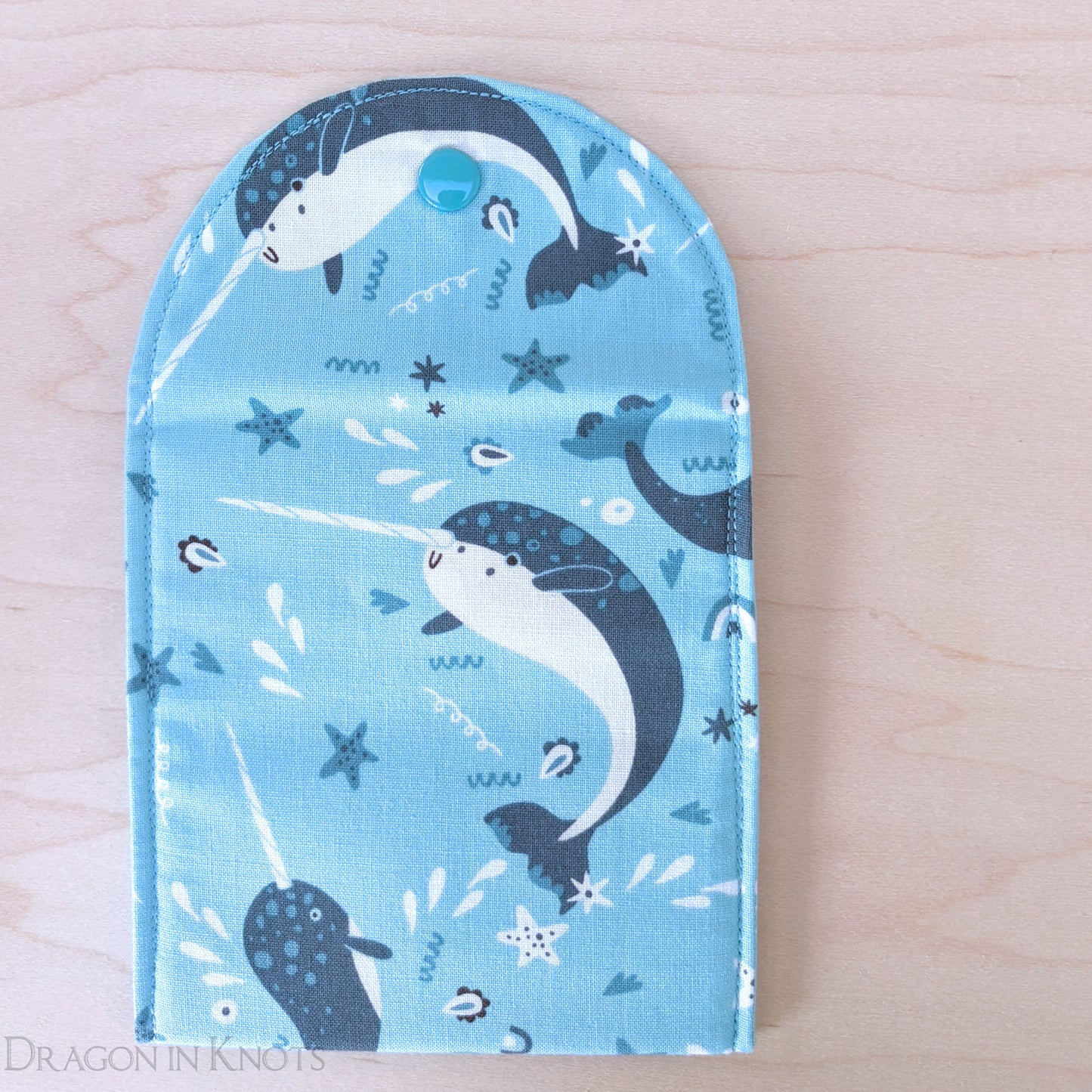 Narwhal 4" Accessory Pouch - Dragon in Knots handmade