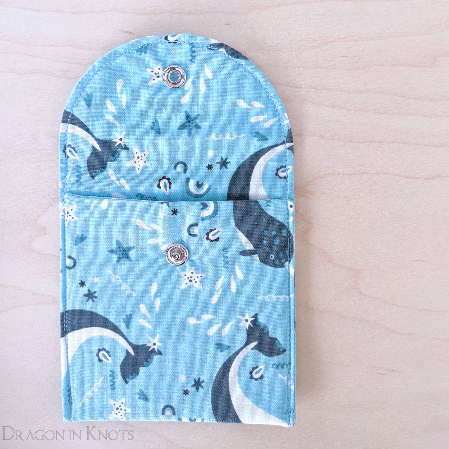 Narwhal 4" Accessory Pouch - Dragon in Knots handmade