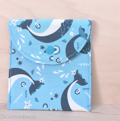 Narwhal 4" Accessory Pouch - Dragon in Knots handmade
