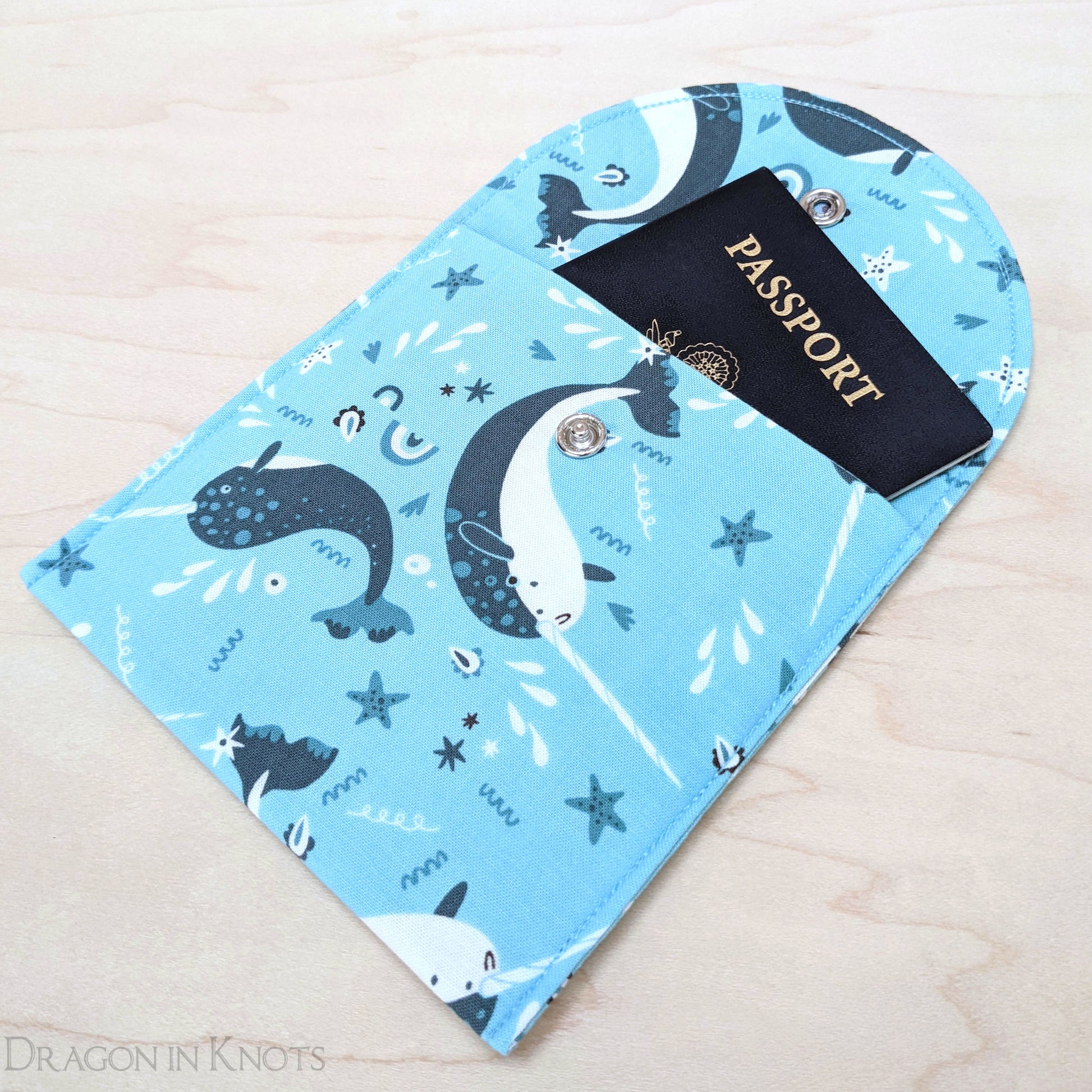 Narwhal 5" Accessory Pouch - Dragon in Knots handmade