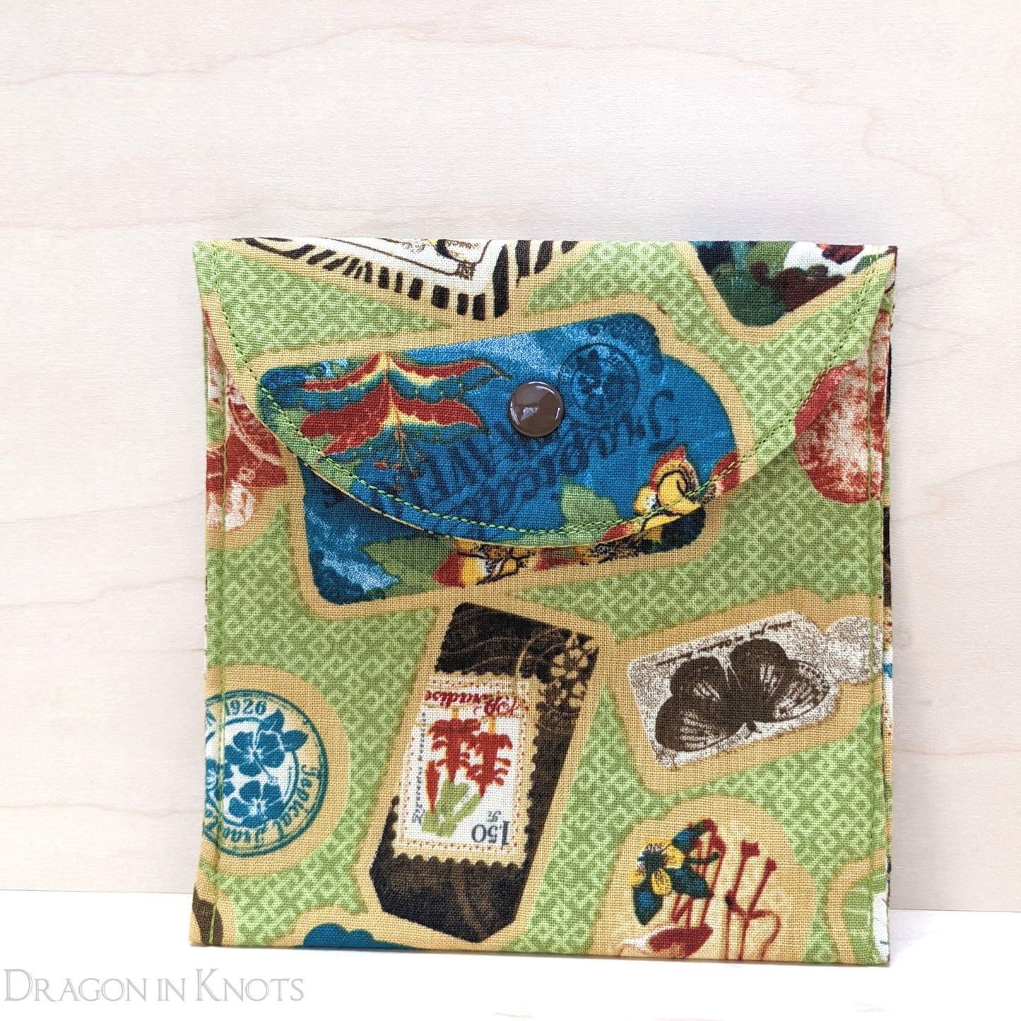 Travelogue Passport Holder - Dragon in Knots handmade