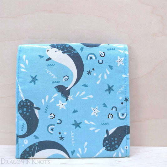 Narwhal 5" Accessory Pouch - Dragon in Knots handmade