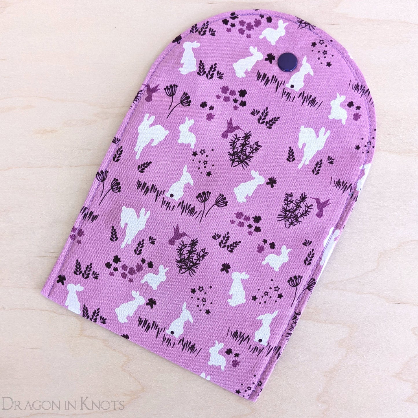 Bunnies on Orchid Accessory Pouch - 5" - Dragon in Knots