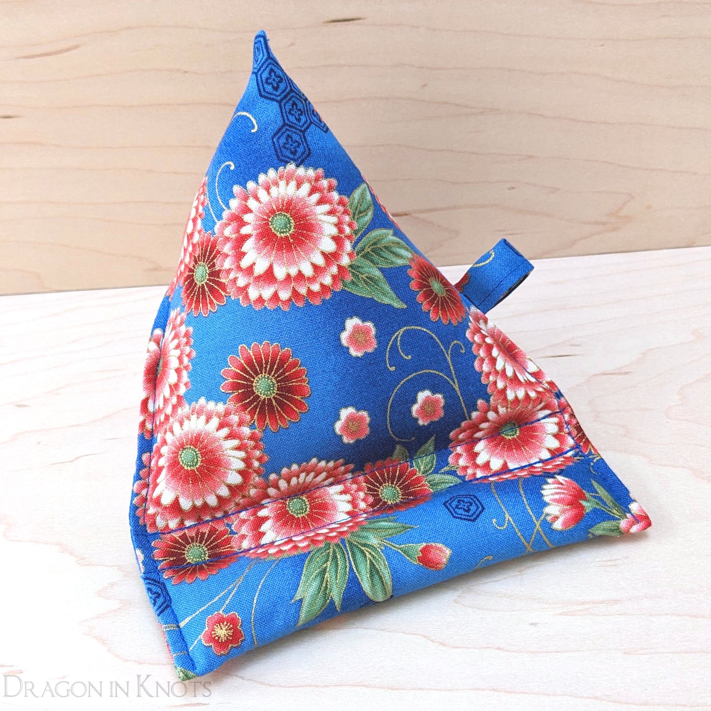 Blue Floral Mobile Phone Pillow - Dragon in Knots