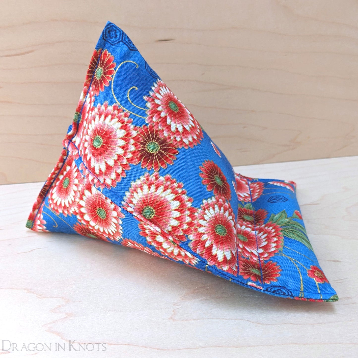 Blue Floral Mobile Phone Pillow - Dragon in Knots