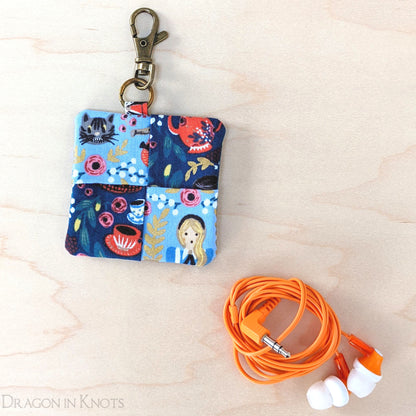 Wonderland Mini Pouch for Earbuds or Guitar Picks - Dragon in Knots