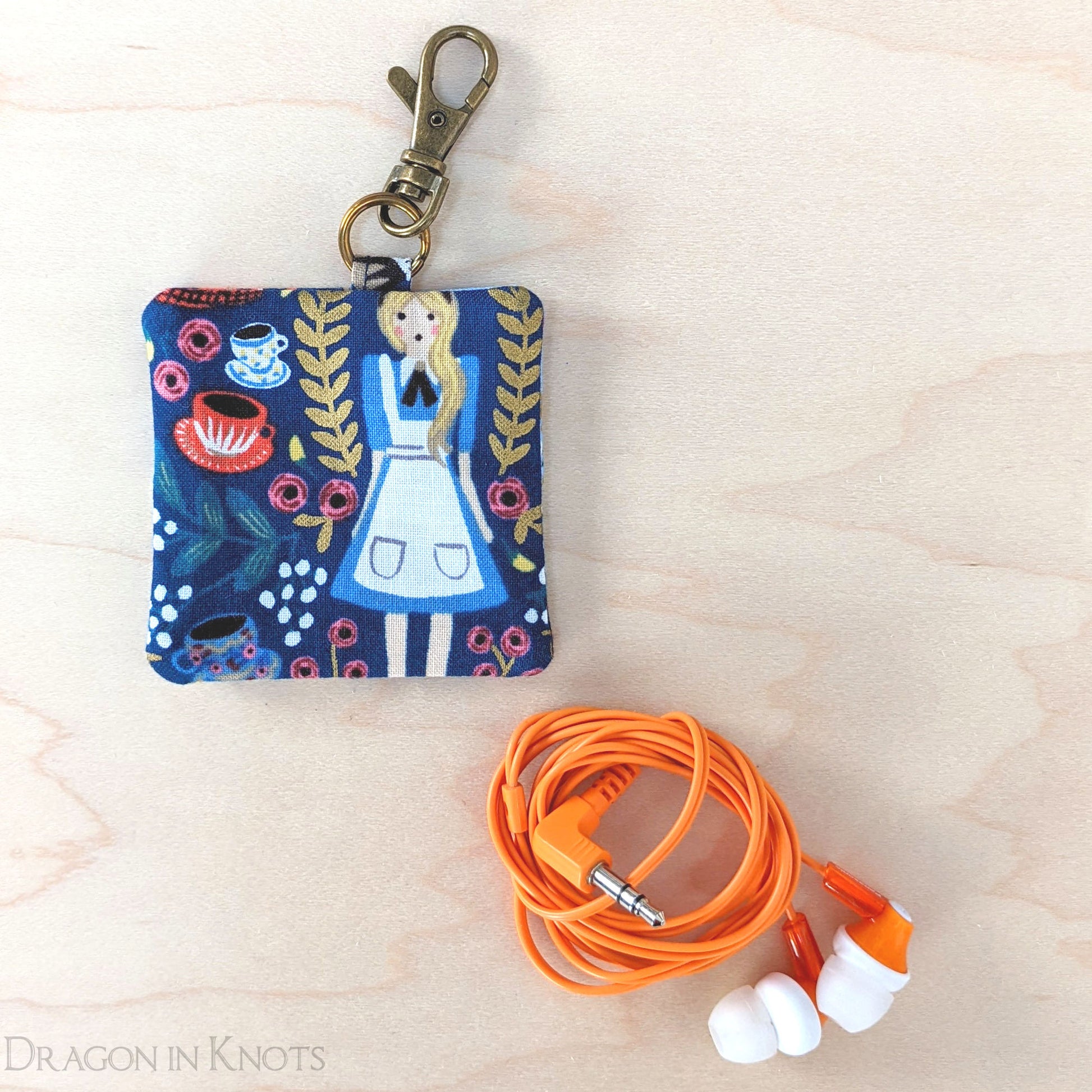 Wonderland Mini Pouch for Earbuds or Guitar Picks - Dragon in Knots