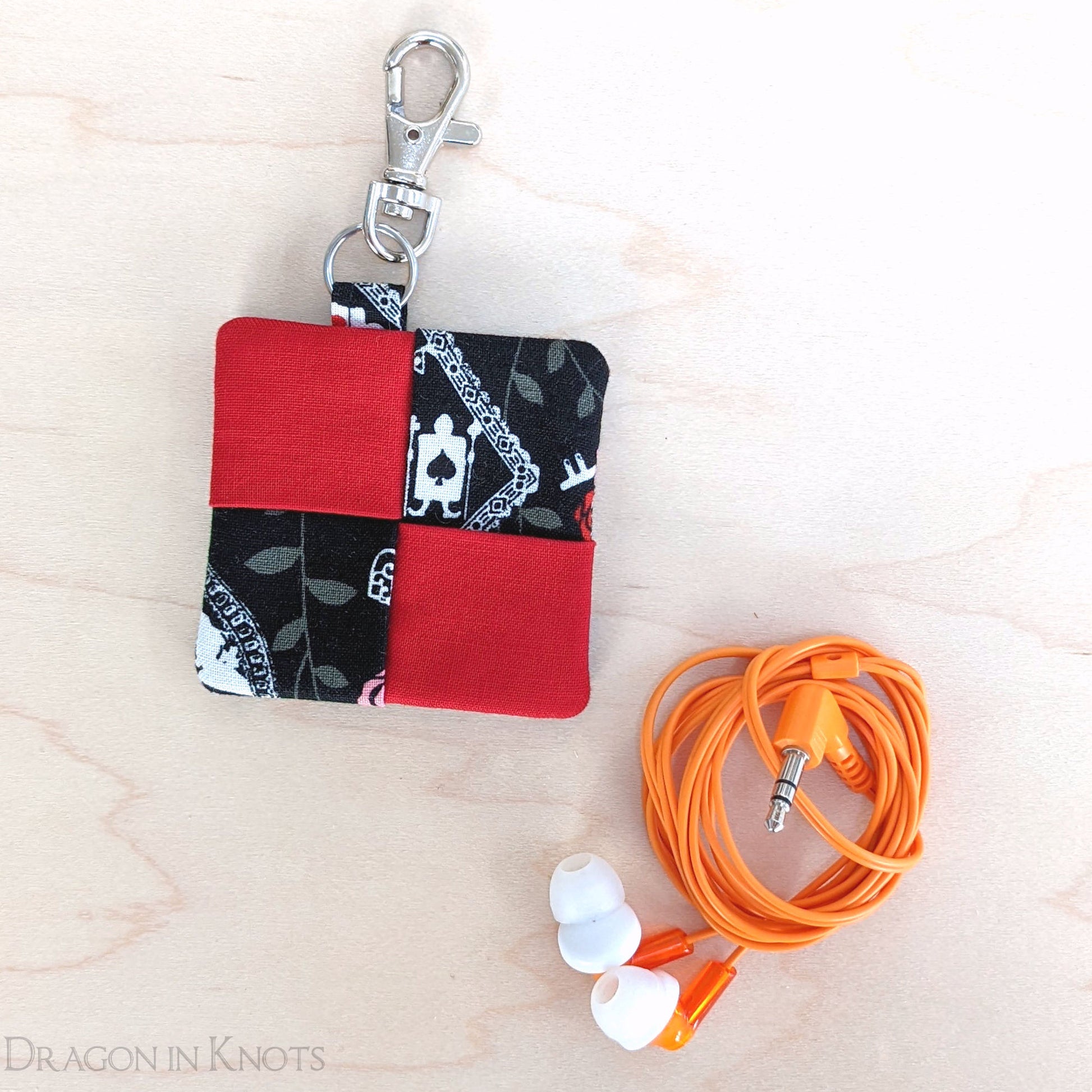 White Rabbit Earbud Pouch - Dragon in Knots
