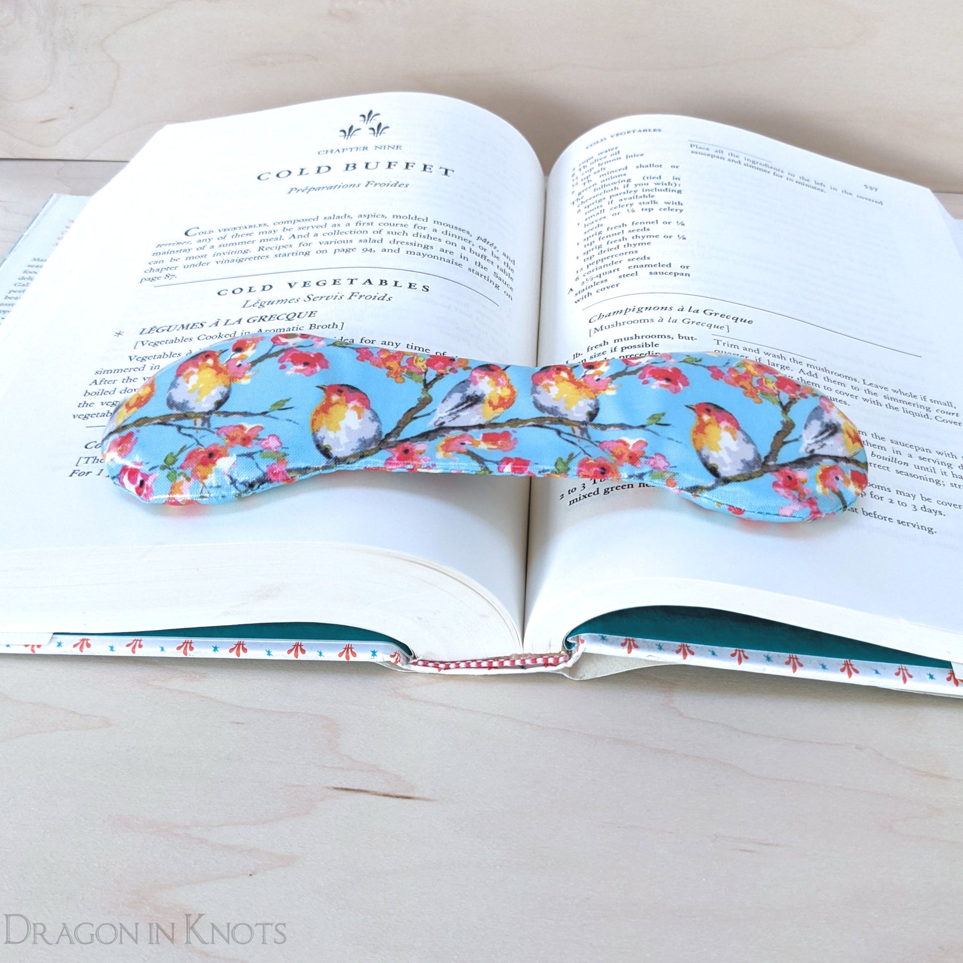 Birds and Flowers Cookbook Weight Page Holder - Dragon in Knots