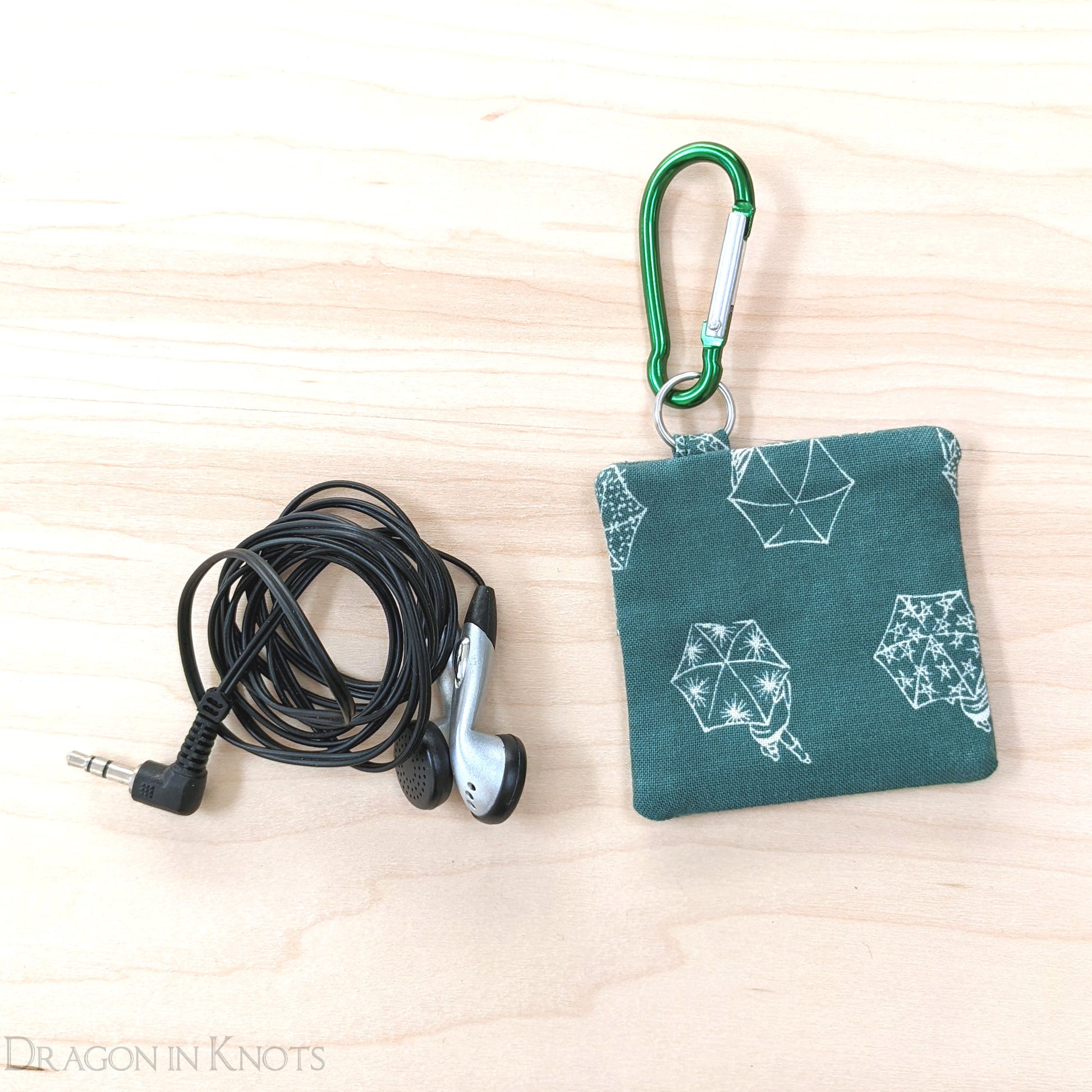 Rainy Day Pouch for Earbuds, Guitar Picks, or Earplugs - Dragon in Knots