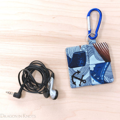 Sailor with Mustache Earbud Pouch - Dragon in Knots