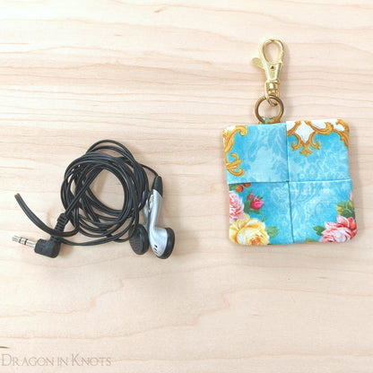 A Lady and her Dog - Earbud Pouch - Dragon in Knots