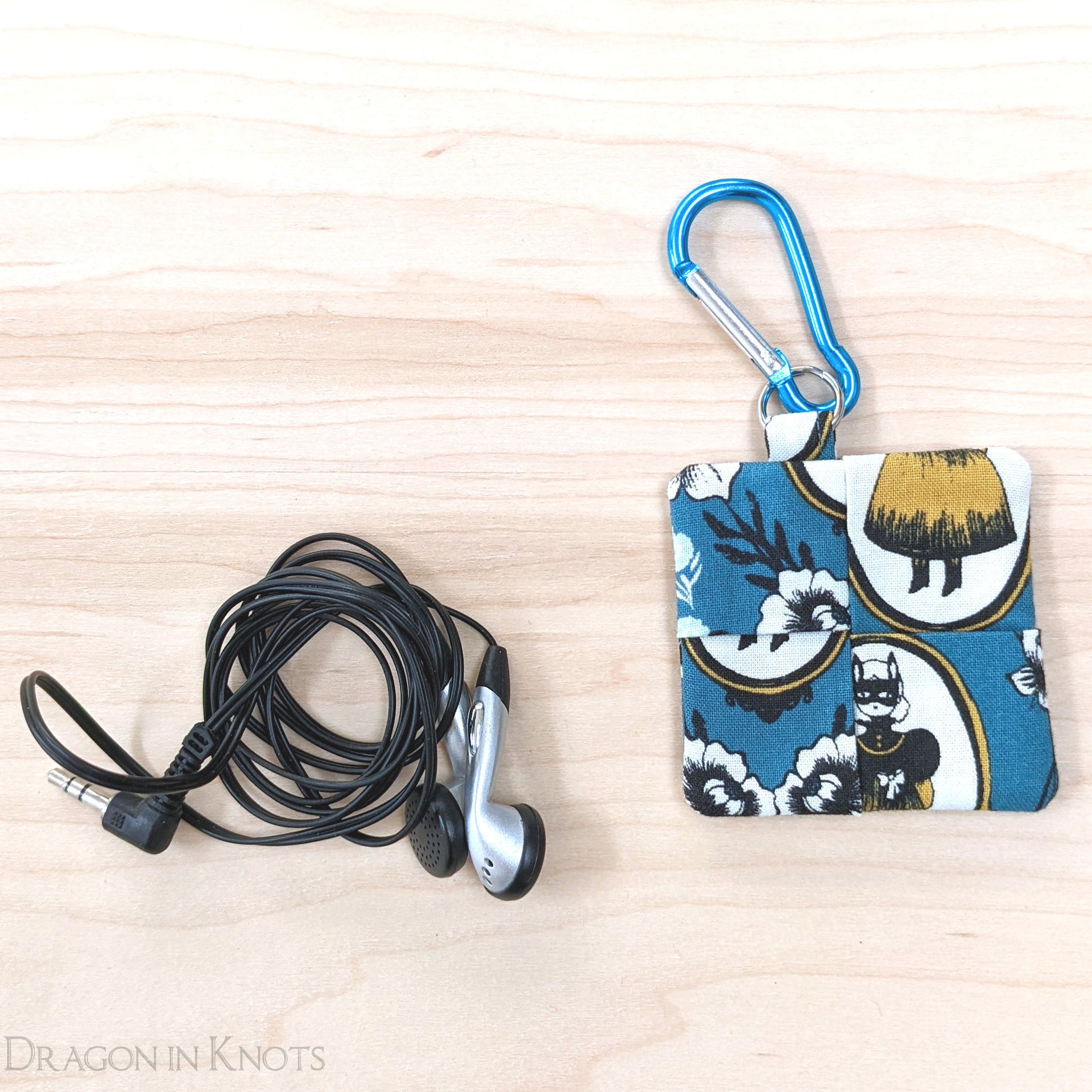 Masked Girl Earbud Pouch - Dragon in Knots