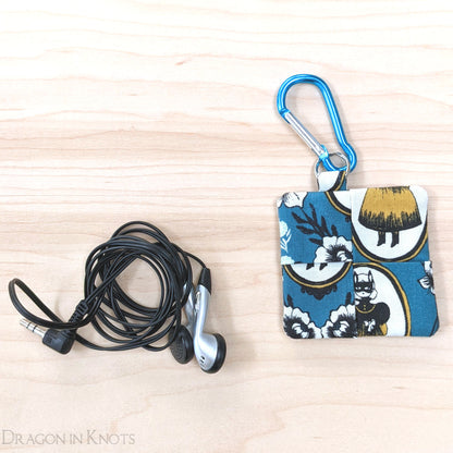 Masked Girl Earbud Pouch - Dragon in Knots