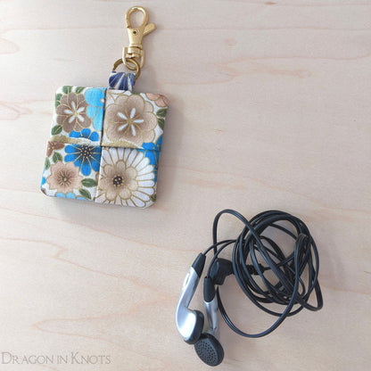 Floral Keychain Pouch - Dragon in Knots