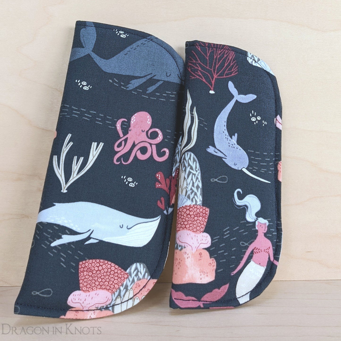 Ocean Animals Soft Eyeglass Case - S M - Dragon in Knots