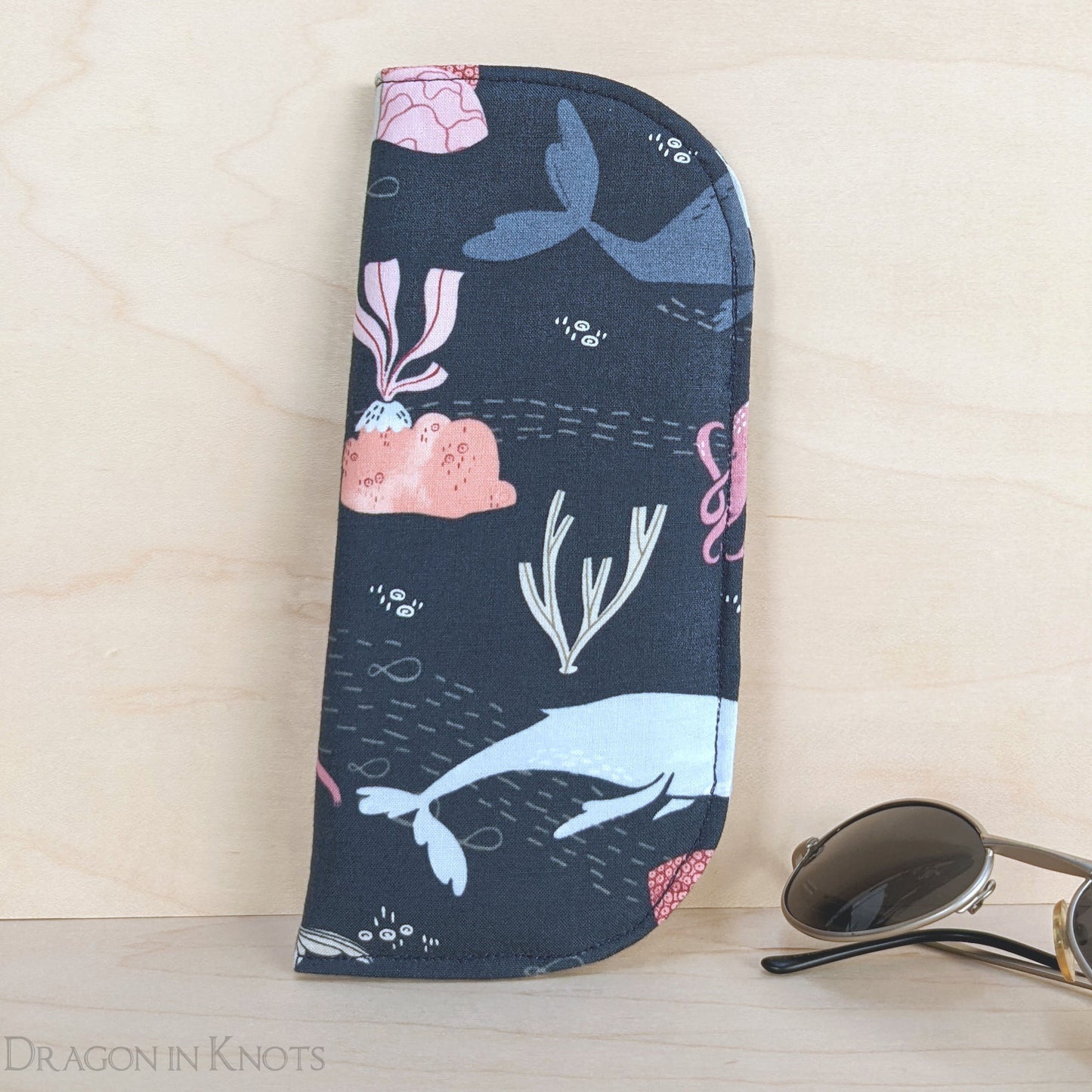 Ocean Animals Soft Eyeglass Case - S M - Dragon in Knots