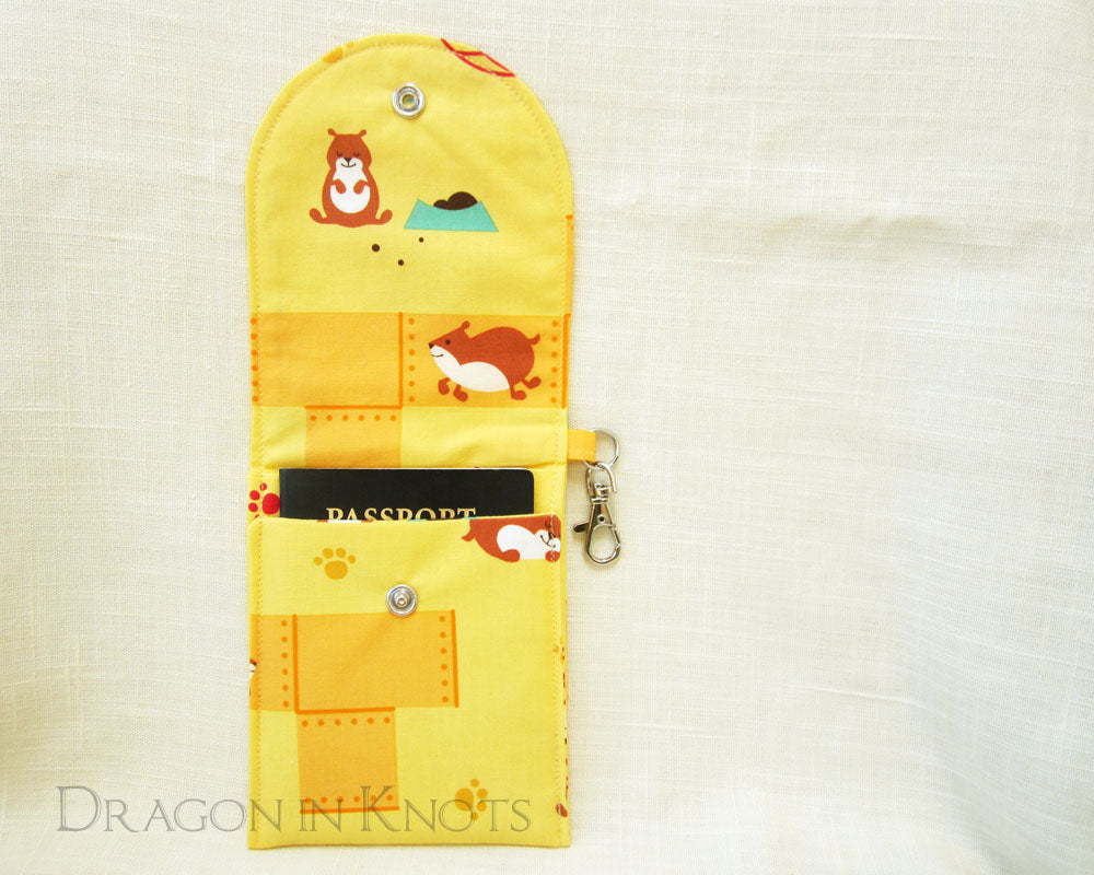 Hamster Dual Pocket Pouch - Dragon in Knots handmade accessory