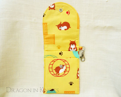 Hamster Dual Pocket Pouch - Dragon in Knots handmade accessory