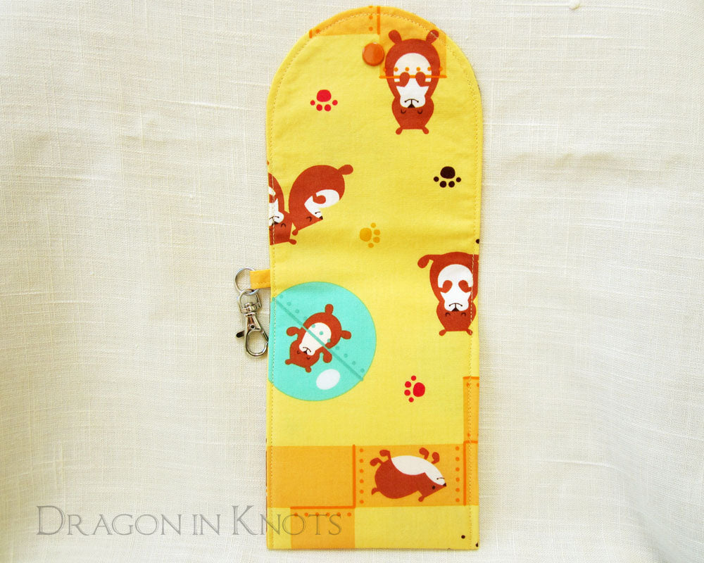 Hamster Dual Pocket Pouch - Dragon in Knots handmade accessory