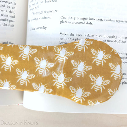 Honeybee Cookbook Weight Page Holder - Dragon in Knots handmade
