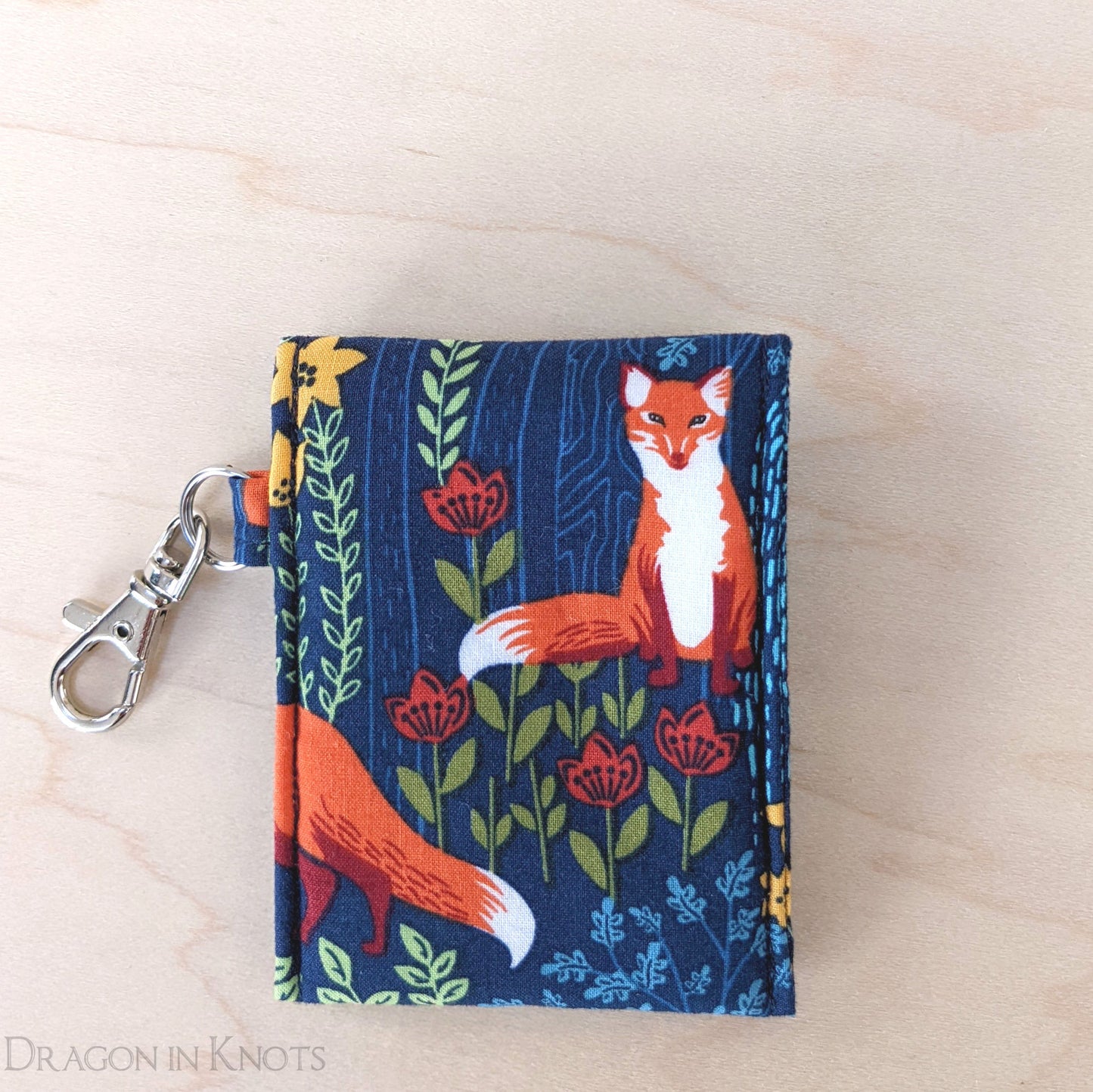 Fox Mini Essentials Pouch with Keychain - Dragon in Knots