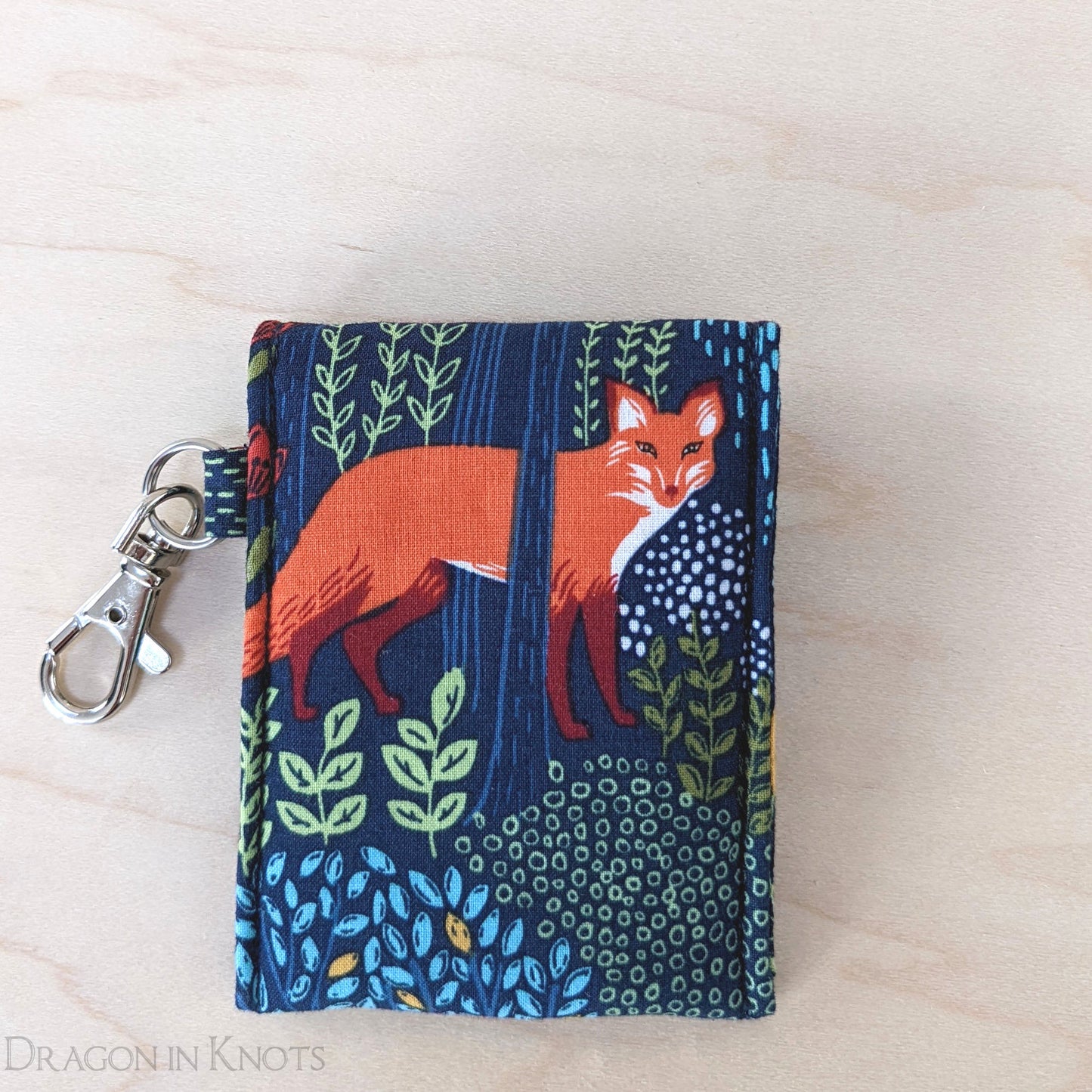 Fox Mini Essentials Pouch with Keychain - Dragon in Knots