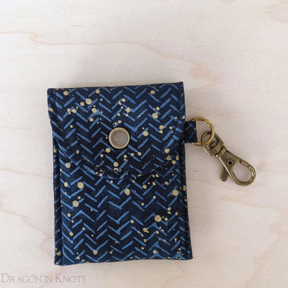 Navy and Gold Mini Essentials Pouch - Dragon in Knots