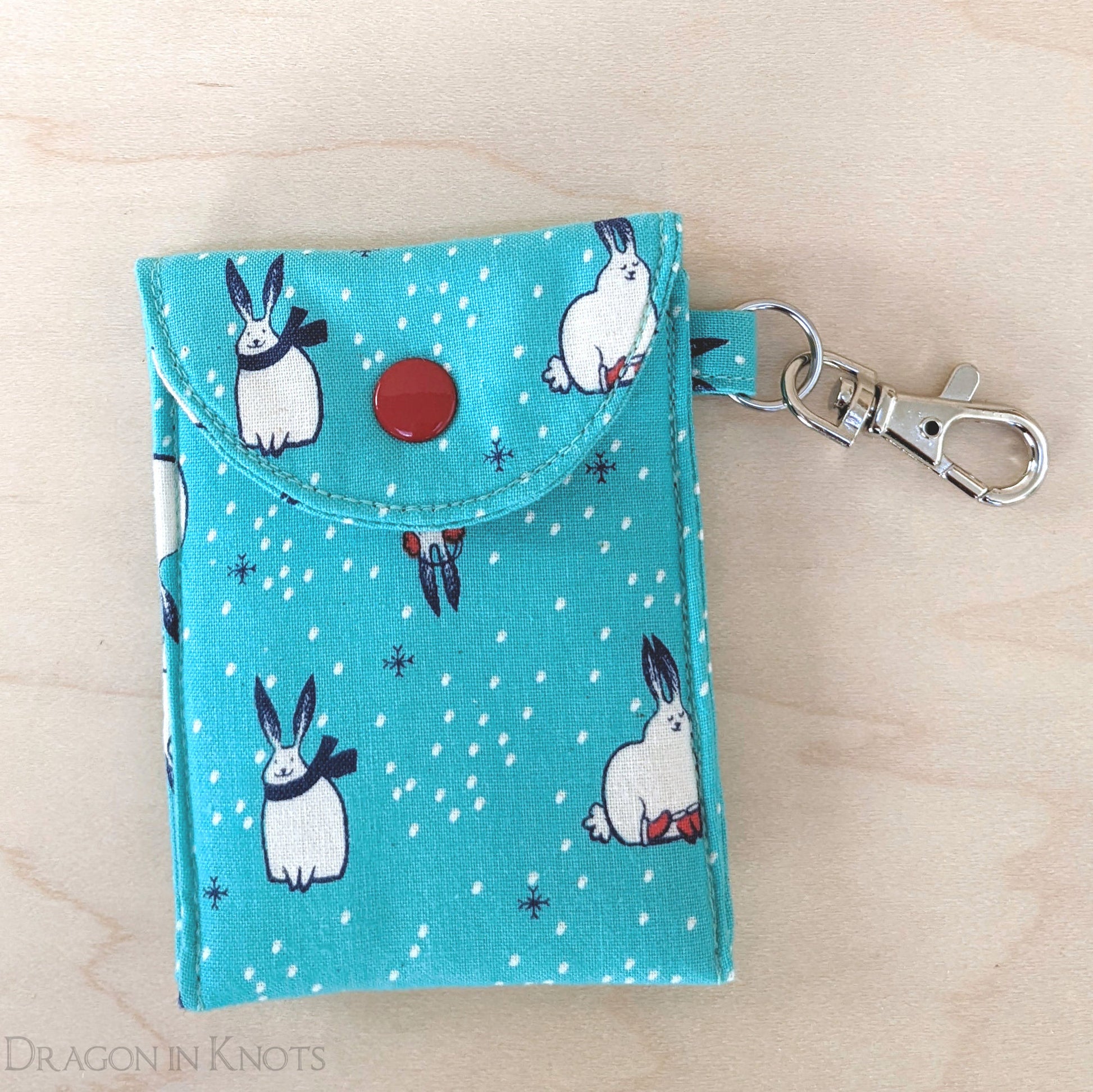 Snow Bunny Mini Essentials Pouch for Lip Balm and ID Card - Dragon in Knots