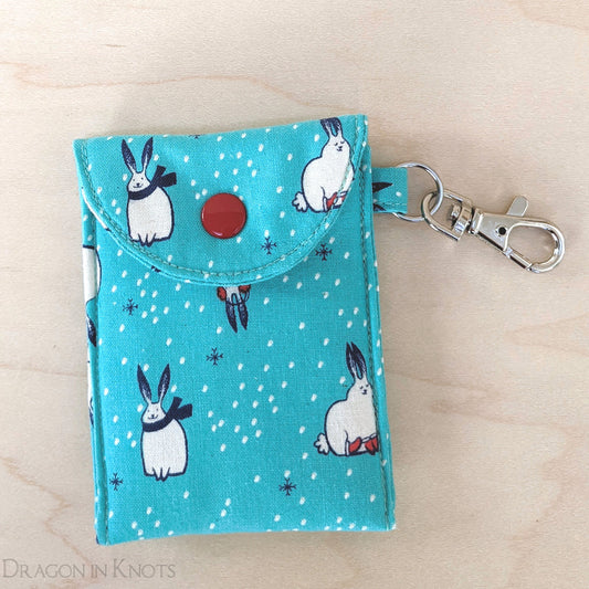 Snow Bunny Mini Essentials Pouch for Lip Balm and ID Card - Dragon in Knots
