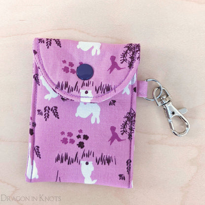Bunnies on Orchid Mini Essentials Pouch - Dragon in Knots