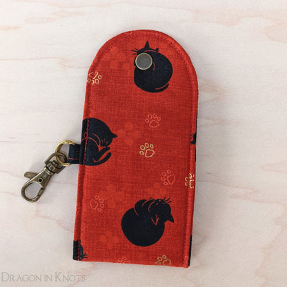 Black Cats on Red Mini Essentials Pouch - Dragon in Knots