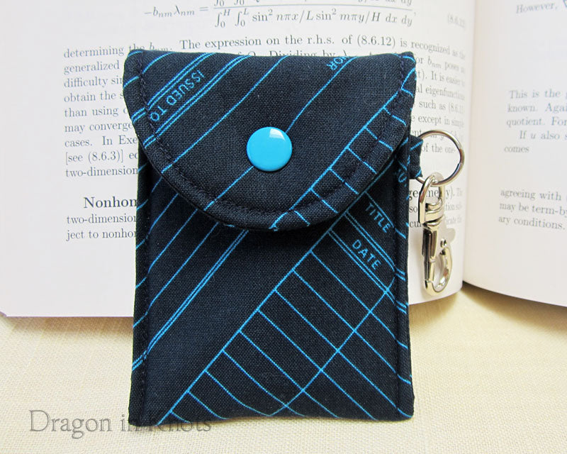 Library Checkout - Mini Essentials Pouch - Dragon in Knots handmade accessory