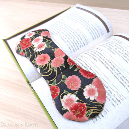 Pink Flowers Book Weight - Dragon in Knots