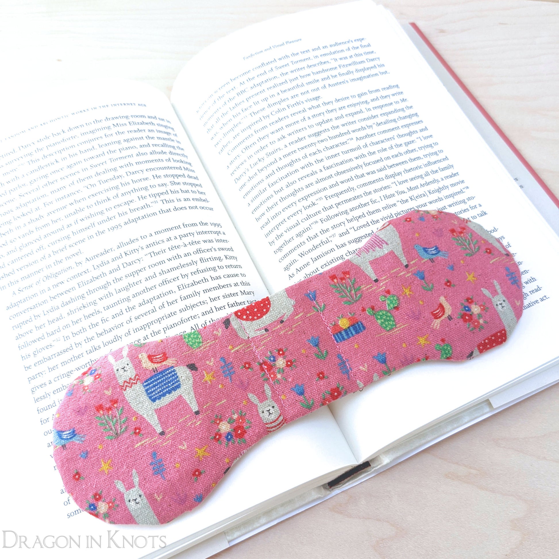 Pink Llama Book Weight - Dragon in Knots